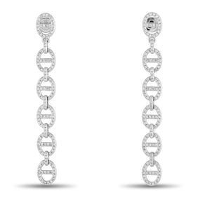 18K WHITE GOLD 2.35CT DIAMOND DANGLE EARRINGS