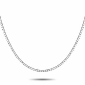14K WHITE GOLD LAB-GROWN DIAMOND TENNIS NECKLACE