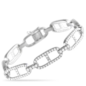 18K WHITE GOLD 3.52CT DIAMOND LINK BRACELET