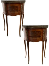 PAIR OF LOUIS STYLE FRENCH SIDE TABLES 28"
