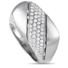 DAMIANI 18K GOLD DIAMOND SQUARE DOME RING SZ6.75