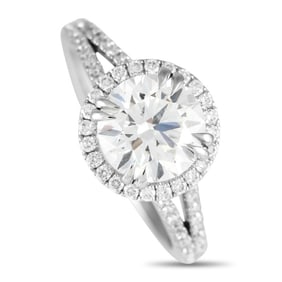 14K WHITE GOLD LAB GROWN DIAMOND RING SZ 7