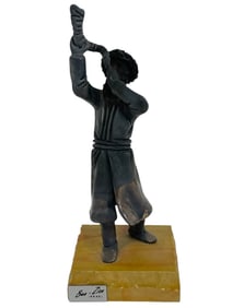 BEN ZION ISRAEL STERLING MAN WITH HORN FIGURINE 7"