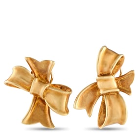 ANGELA CUMMINGS 18K GOLD CLIP-ON BOW EARRINGS