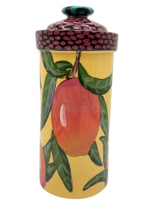 DROLL DESIGNS CERAMIC FRUIT CANISTER 12"