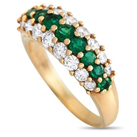 TIFFANY & CO. 18K GOLD EMERALD RING SZ 6.75