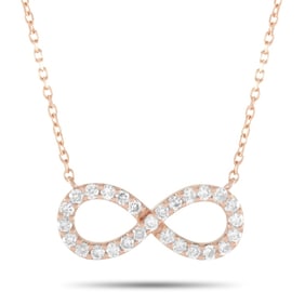 14K ROSE GOLD DIAMOND INFINITY SYMBOL NECKLACE