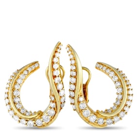 JOSE HESS 14K YELLOW GOLD DIAMOND EARRINGS