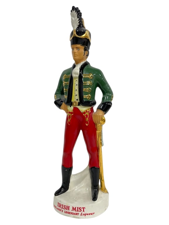 IRISH MIST LIQUEUR IRISH SOLDIER DECANTER 18.5": IRISH MIST IRELAND'S LEGENDARY LIQUEUR IRISH SOLDIER DECANTER 18.5" -SEALED, NEVER BEEN OPEN -APPROX 18.5" TALL -32 QUART -RECOMMENDED IN-STORE PICK-UP, THIRD PARTY SHIPPING -JA 121724 #11 ***Please n