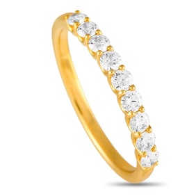 14K YELLOW GOLD LAB GROWN DIAMOND RING SZ7