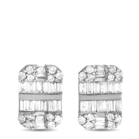 14K WHITE GOLD 0.50CT DIAMOND EARRINGS