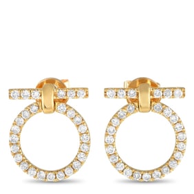 18K YELLOW GOLD 0.70CT DIAMOND EARRINGS