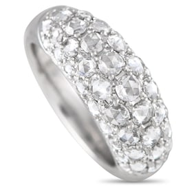 PLATINUM DIAMOND CLUSTER DOME RING SZ 6