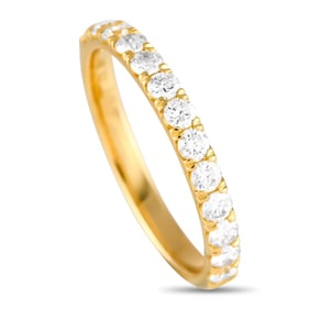 14K YELLOW GOLD DIAMOND RING SZ 7