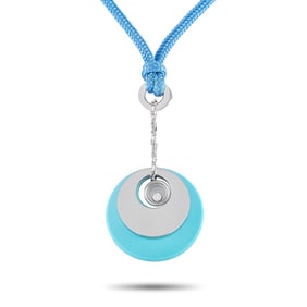 CHOPARD HAPPY DIAMONDS 18K GOLD TURQUOISE NECKLACE