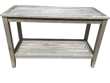 TEAK WOOD OUTDOOR 2 TIERED GARDEN TABLE 50"