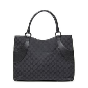 GUCCI JACQUARD SNAP TOTE BLACK CANVAS