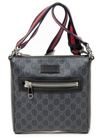 GUCCI WEB FRONT ZIP POCKET CROSSBODY BAG