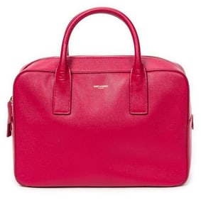 YVES SAINT LAURENT PINK LEATHER MUSEUM BRIEFCASE