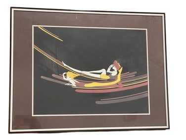 VINTAGE JOHN LUKE EASTMAN PRINT TWO WOMEN 1974