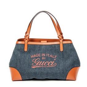 GUCCI SMALL CRAFT TOTE BLUE DENIM CANVAS