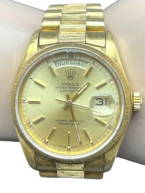 MEN'S ROLEX 18K GOLD & DIAMOND DAY DATE WATCH