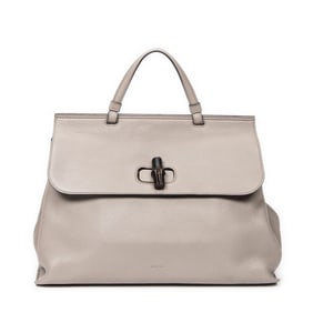 GUCCI LARGE BAMBOO DAILY TOP HANDLE TAUPE BAG