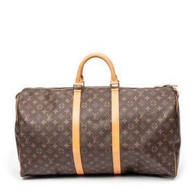 LOUIS VUITTON KEEPALL TRAVEL BAG 55 BROWN