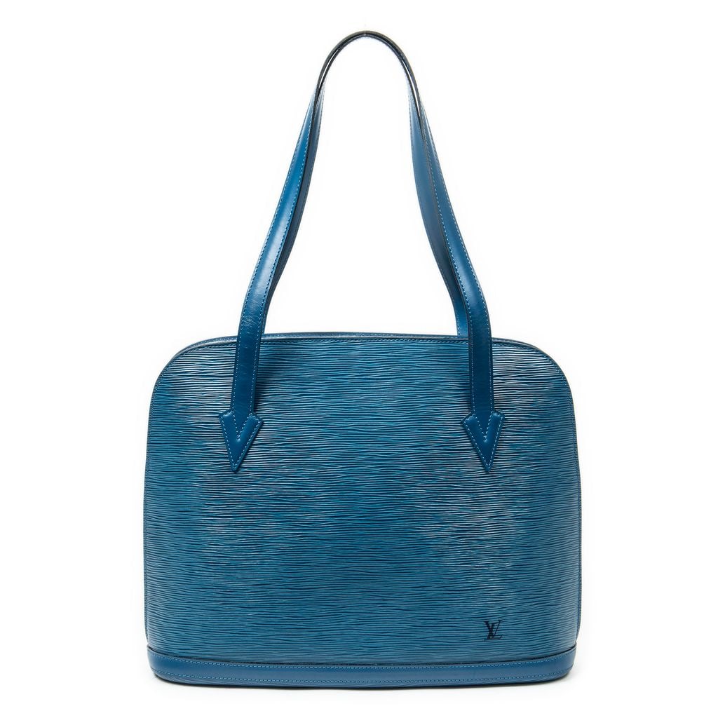 LOUIS VUITTON LUSSAC GM BLUE SHOULDER BAG: LOUIS VUITTON LUSSAC GM BLUE CALF LEATHER SHOULDER BAG -ABA4772 -BLUE -CALF LEATHER -CONDITION RATING A -JA 121924 ***Please note that due to limited storage space, all items must be picked up within 