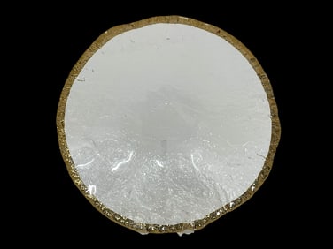 IVV GLACIER GLASS SERVING BOWL W GOLD TRIM 13"