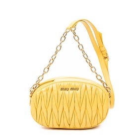 MIU MIU CAMERA CROSSBODY YELLOW CALF LEATHER