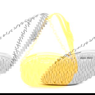 MIU MIU CAMERA CROSSBODY YELLOW CALF LEATHER: MIU MIU CAMERA CROSSBODY YELLOW CALF LEATHER -ABA6500 -YELLOW -CALF LEATHER -CONDITION RATING A -DUSTBAG -JA 121824 ***Please note that due to limited storage space, all items must be picked up within
