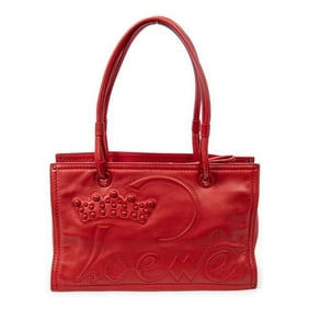 LOEWE CROWN SHOPPER TOTE RED CALF LEATHER