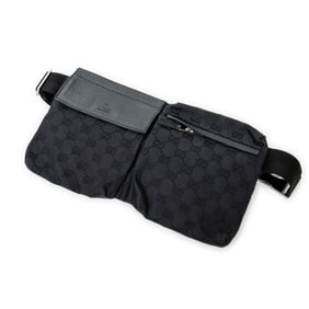 GUCCI WAIST POUCH BLACK CANVAS