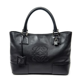 LOEWE ANAGRAM OPEN TOTE BLACK CALF LEATHER