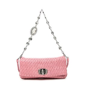MIU MIU SMALL CRYSTAL FLAP CLUTCH PINK
