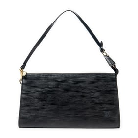 LOUIS VUITTON POCHETTE 24 BLACK CALF LEATHER