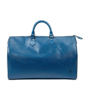 LOUIS VUITTON SPEEDY BLACK STITCHING 40 BLUE