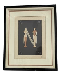 ERTE LETTER N LITHOGRAPH PRINT 29"