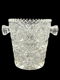 VINTAGE CUT CRYSTAL ICE BUCKET 5.5"