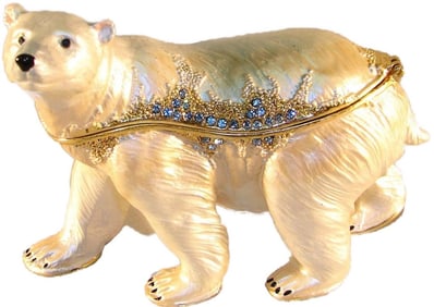 JAY STRONGWATER STYLE POLAR BEAR TRINKET BOX