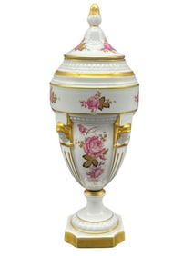 VINTAGE LIMOGE FRANCE LIDDED PORCELAIN URN 13"