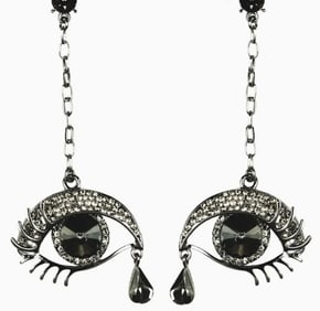 NEW! EYE CANDY LA TEARDROPS EARRING SILVER