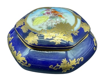 LIMOGES FRANCE PORCELAIN TRINKET BOX 4"