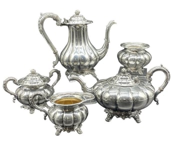 ANTIQUE 5 PIECE WALLACE MELLON STERLING SILVER SET