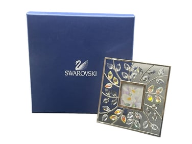 SWAROVSKI PICTURE FRAME LEAVES SQUARE JONQUIL