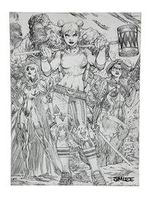 SIGNED JIM LEE HARLEY QUINN LIGHT BOX PRINT 16"