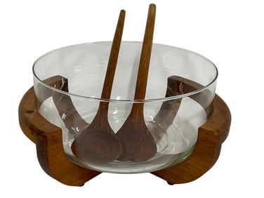 MID MOD GAILSTYN-SUTTON SALAD BOWL & UTENSILS