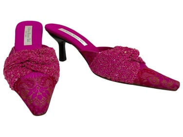 OLIVIA ROSE TAL NEW YORK PINK SEQUIN MULES SZ 8.5