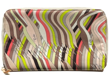EMILIO PUCCI ABSTRACT ZIP AROUND PHONE BOOK WALLET